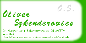 oliver szkenderovics business card